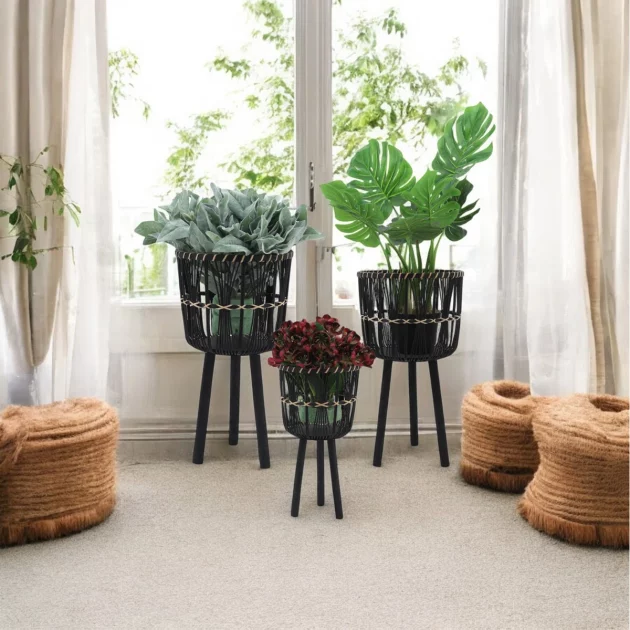 Wicker Planter Stand Set only $39.99 shipped!