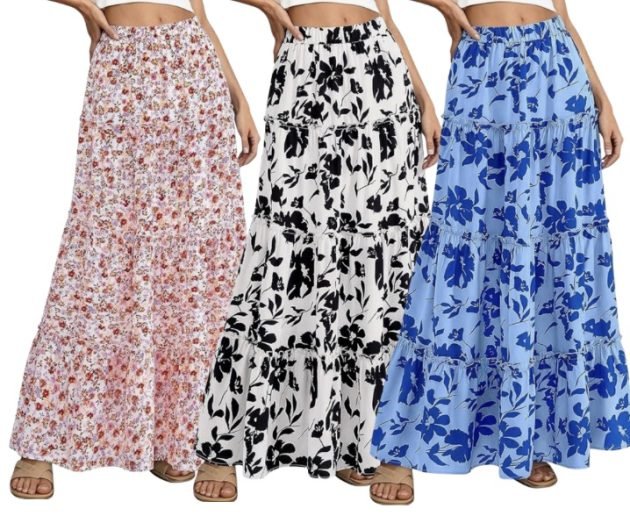 BTFBM Floral Maxi Skirt only $17.99!