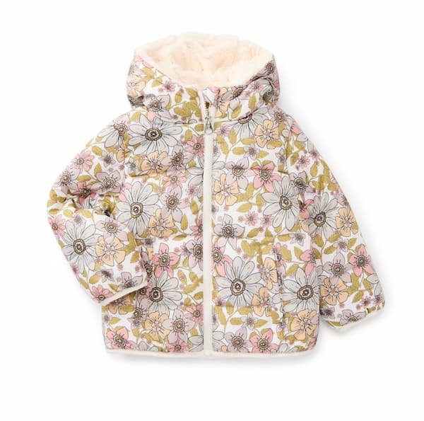 Jessica Simpson Toddler Girls Floral Puffer Jacket just $11.99!