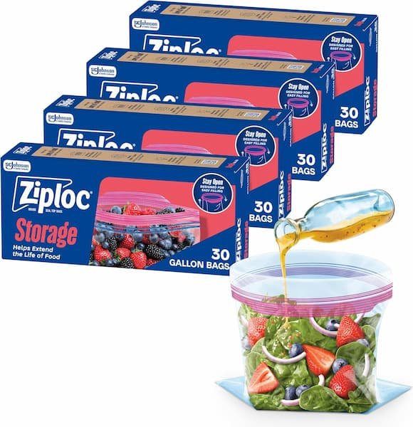 Ziploc Gallon Food Storage Bags, 120-Count only $10.56 shipped!