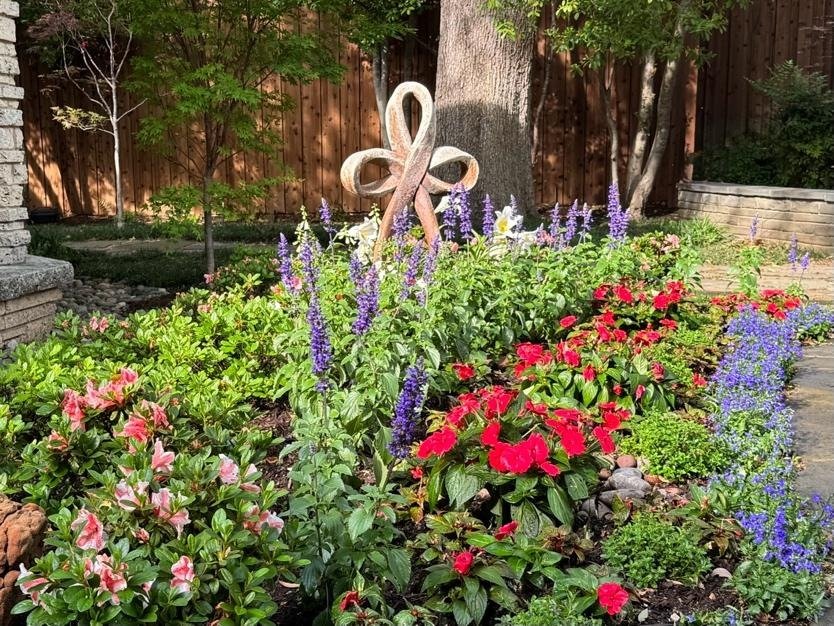 April Gardening with Red, White and Blue