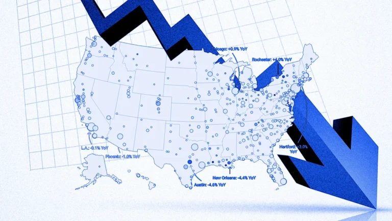Zillow just downgraded its home price forecast across over 400 housing markets—see the map