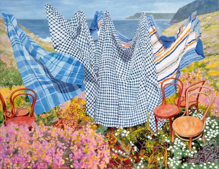 In Monica Rohan’s Paintings, Tablecloths and Chairs Uncannily Perch in Remote Landscapes