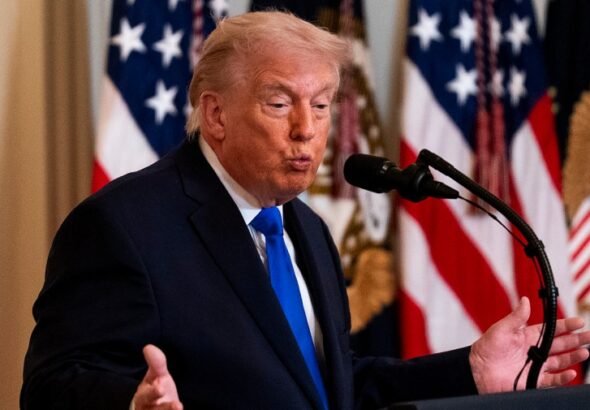 Watch live: Trump briefs press ahead of deadline on Iran