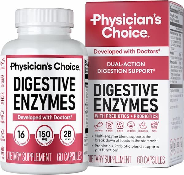 Physician’s Choice Digestive Enzymes, 60 Count only $9.98 shipped!