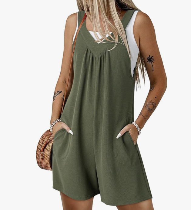 Sleeveless Waffle Knit Romper only $11.99!