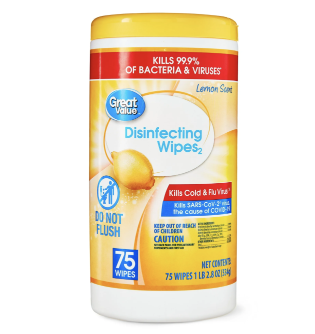 Great Value Lemon Scent Disinfecting Wipes only $2.98!