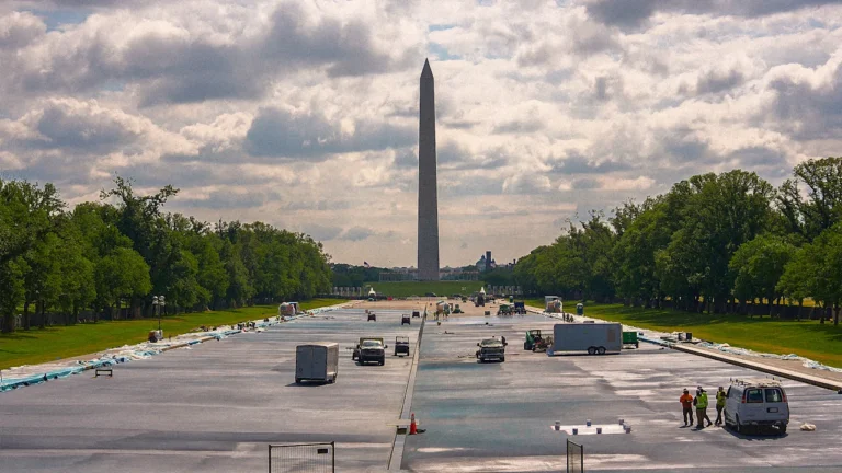 A lawsuit seeks to stop Trump from painting the Lincoln Memorial Reflecting Pool blue