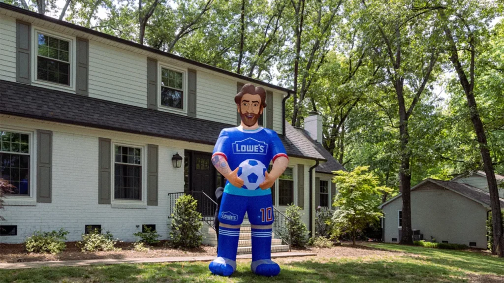 Soccer superstar Messi is bigger than ever thanks Lowe’s 10-foot inflatable  statue