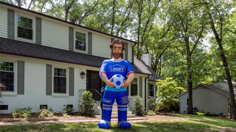 Soccer superstar Messi is bigger than ever thanks Lowe’s 10-foot inflatable  statue