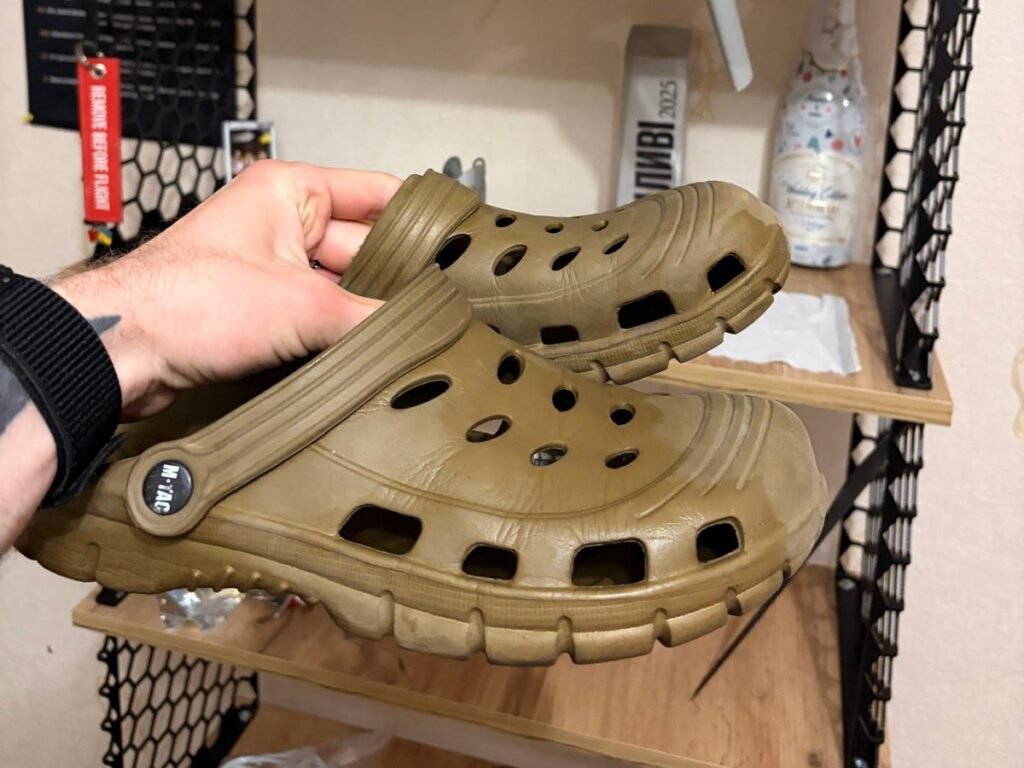 Ukrainian soldiers have been ditching combat boots for what they call 'tactical Crocs' when they're off the front lines