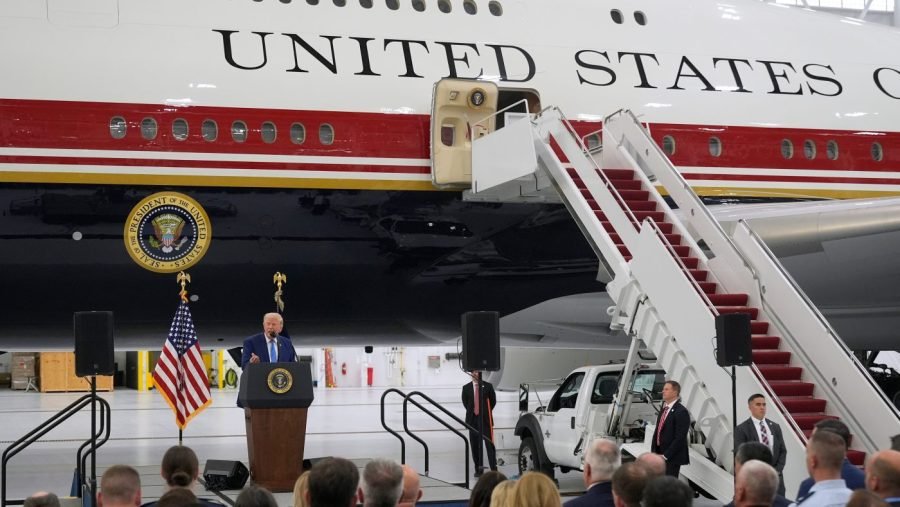 Trump unveils new plane for Air Force One, a gift from Qatar