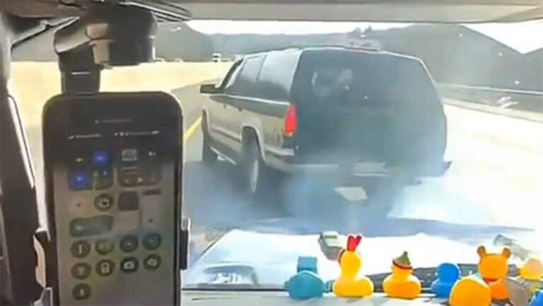 Brake Checker Gets Instant Karma Delivered By A Semi
