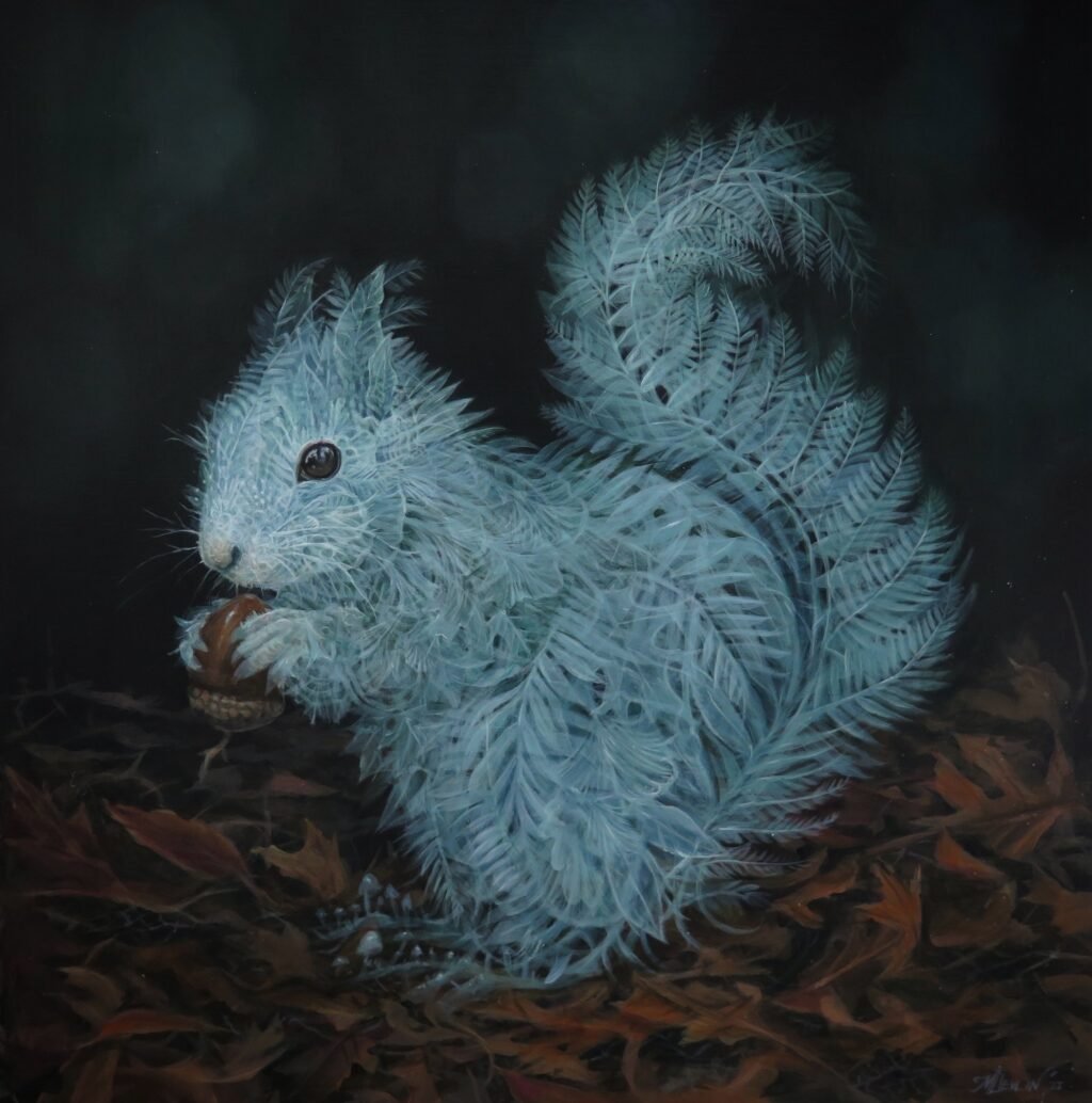Spectral Fronds and Flowers Comprise Elegant Animals in Molly Devlin’s Paintings