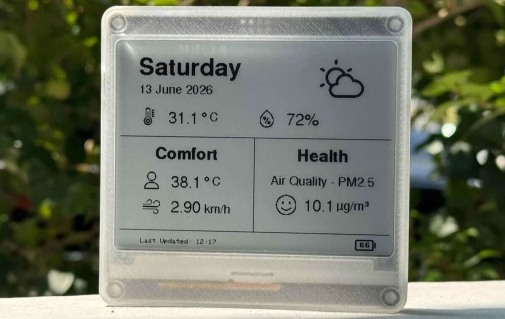 This DIY E-Paper Weather Tracker Runs for 1.5 Years on a Single Charge