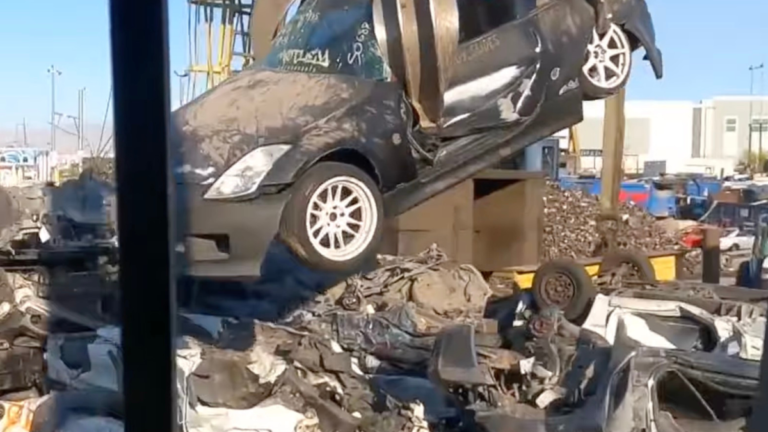 Police Crush Two Japanese Sports Cars To Send Warning To Street Takeover Drivers