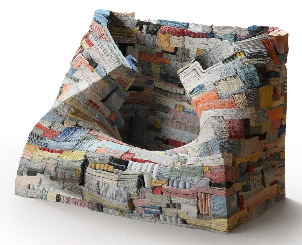 Jongjin Park Layers Slip-Soaked Paper into Patchwork Sculptures