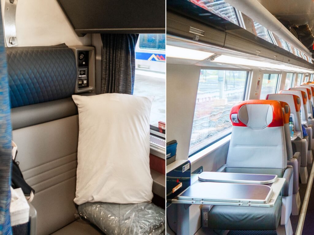 I booked a roomette and a first-class seat on Amtrak trains. The cheaper ride was way more comfortable.