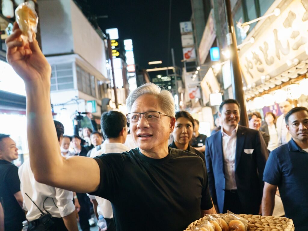 Jensen Huang hands out red bean buns to Tokyo crowd in his latest culinary adventure