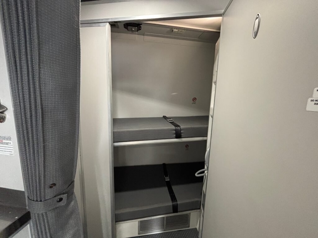 We went inside the secret crew rest area on a DHL Boeing 777 freighter, with bunk beds and reclining seats
