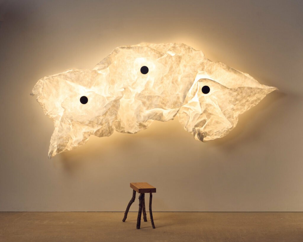 Erwan Bouroullec Turns Crumpled Tyvek Into a Sculptural Wall Lamp