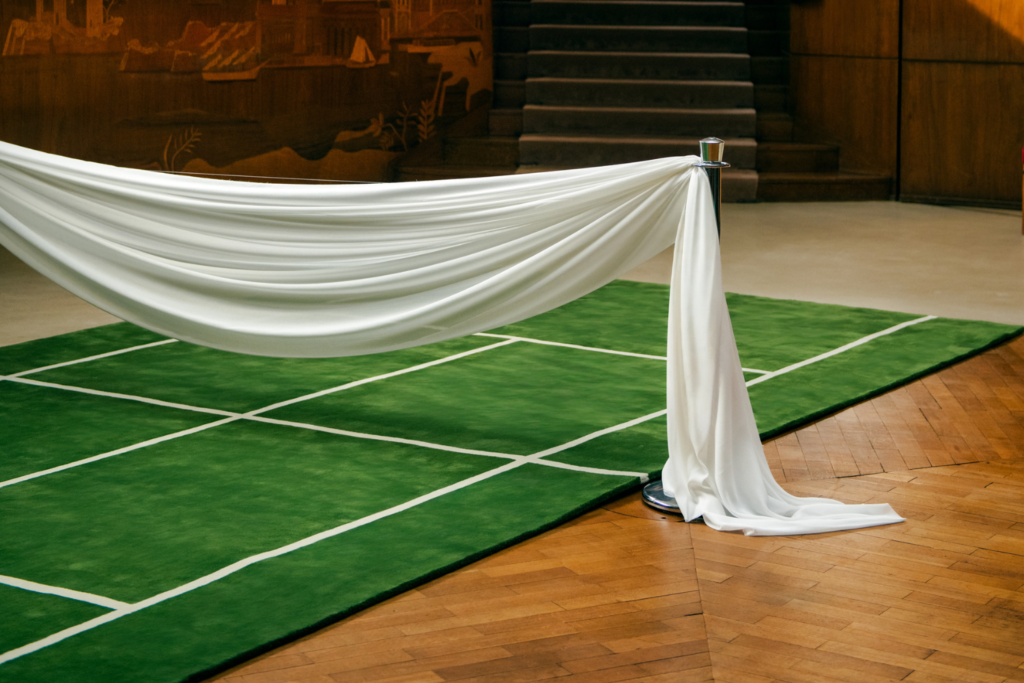 Nordic Knots Turns the Tennis Court Into a Graphic Rug Collection