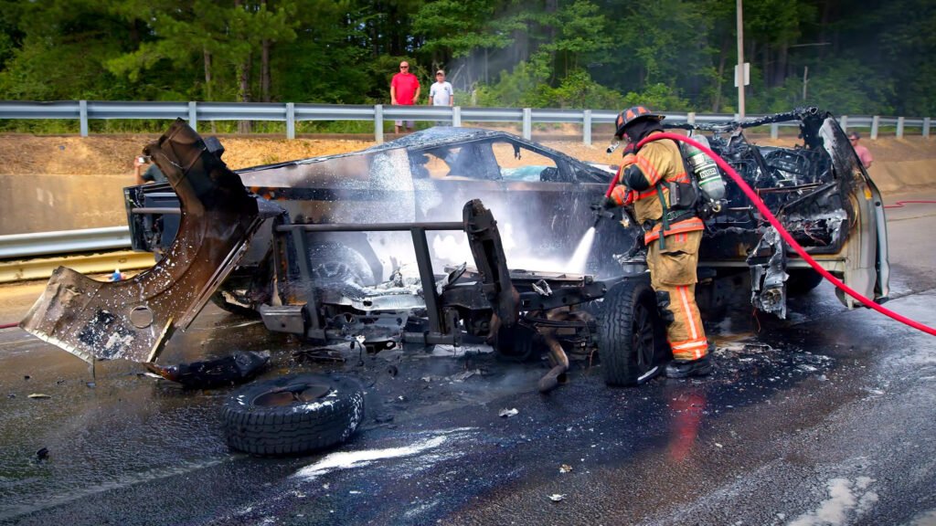 This Is All That’s Left Of A Ford F-150 After A Cybertruck T-Boned It At 111 MPH