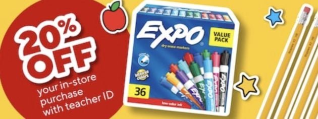 Staples 20% off Teacher Discount