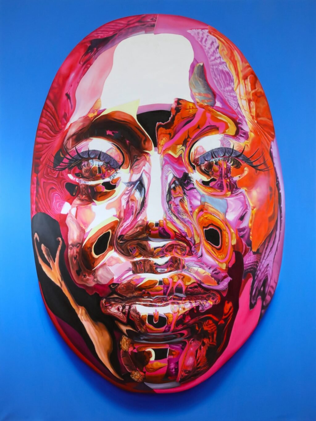 Reflections Dazzle in Hyperrealistic Chrome Faces in Kip Omolade’s Vivid Portraits