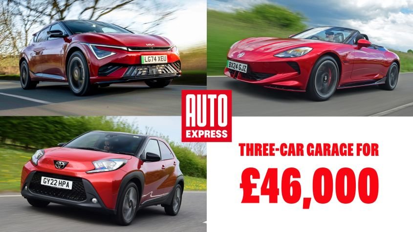 Three-car garage: used Toyota Aygo, Kia EV6, and MG Cyberster for £46k