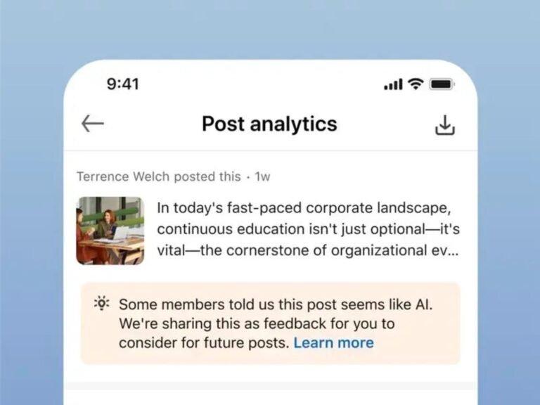 LinkedIn's 'seems like AI slop' button is a hit