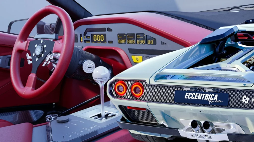 Wild Roofless Diablo Restomod Has A Gated Manual, Even If Its Renders Can’t Count Its Own Gears
