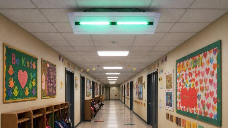 This school security system displays safe evacuation routes during shootings and disasters