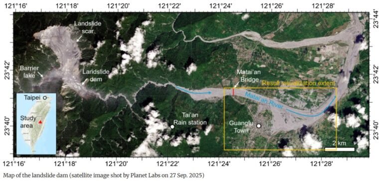 The 23 September 2025 landslide dam breach on the Matai’an River in Taiwan