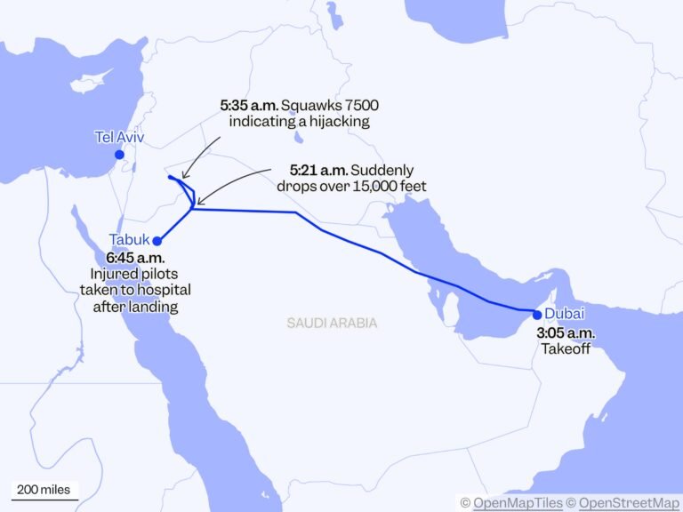 A flight between Dubai and Tel Aviv dropped 17,000 feet, then sent a hijack warning. Here's what we know.