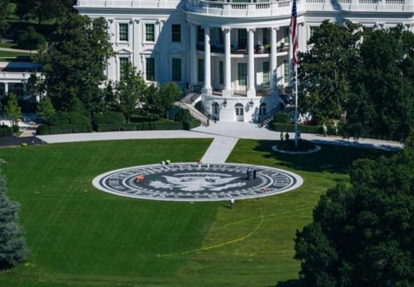 Trump inaudible at helipad ribbon cutting amid press pool fight 