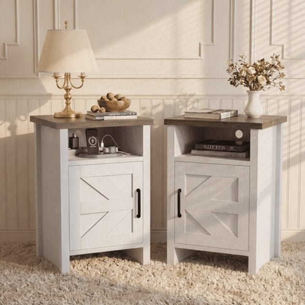 Farmhouse Nightstands (Set of 2) only $83.99 shipped!