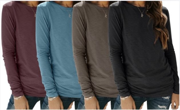 Women’s Long Sleeve Crewneck Shirt only $4.19!