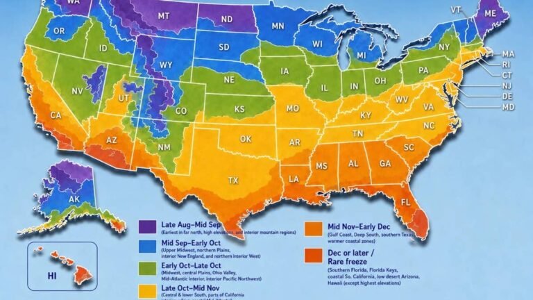 Map Shows When Your State Gets Its First Frost as Cold Arrives Next Week