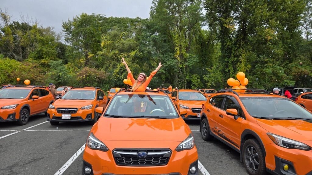 The Annual Sunshine Orange Subaru Crosstrek Parade Is Exactly Why The World Needs More Colorful Cars