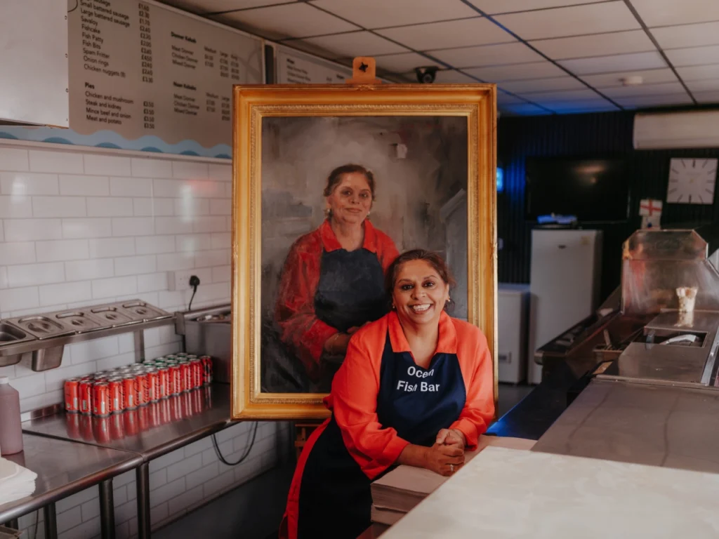 Royal portrait painter swaps palaces for a Barnsley chippy, a Catford corner shop and a pub run by 'Slugger'