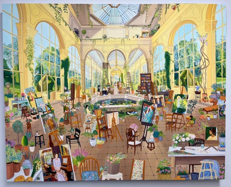 Escape into Gretchen Scherer’s Maximalist Paintings of Palatial, Art-Filled Spaces