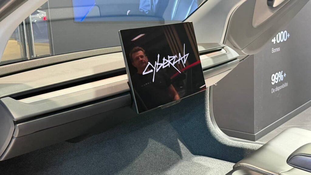 Tesla's Steering-Wheel-Free Cybercab Makes a Surprise Appearance at the Paris Motor Show