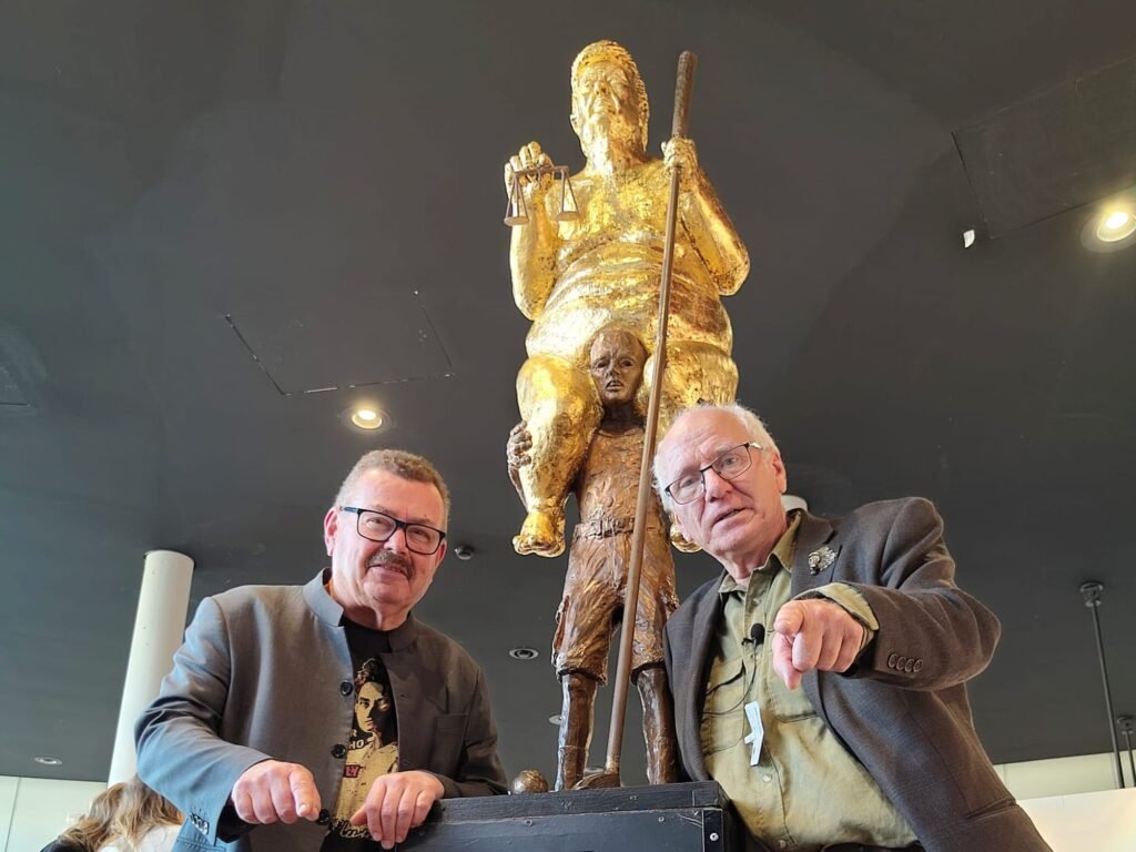 European Parliament Installs Gilded Nude Statue Mocking Trump
